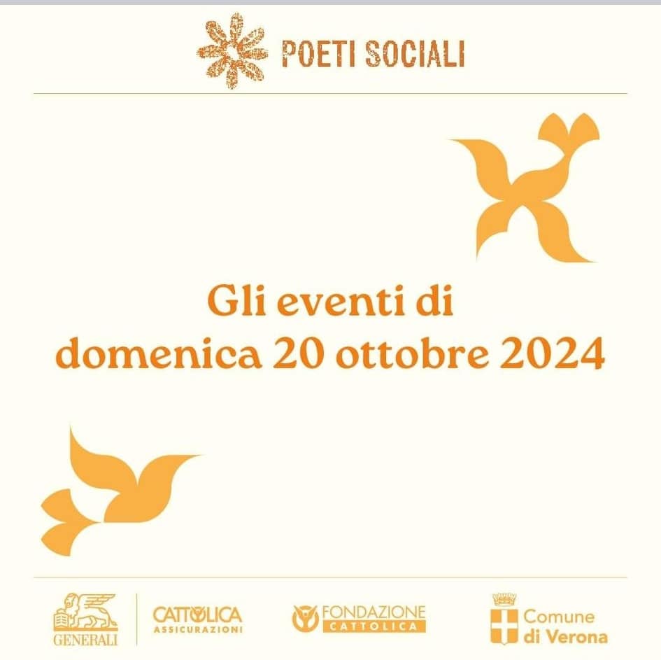 Poeti sociali
Itinerari di pace! 

Gli eventi di OGGI 20 OTTOBRE 

 Ore 9.00 – Chiesa Evangelica Luterana: Preghiera ecumenica per la pace i…